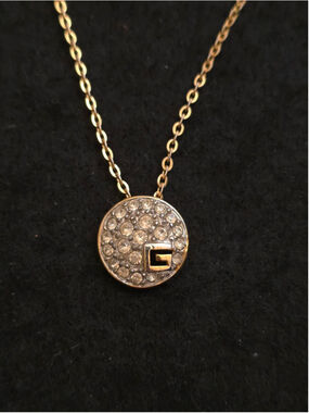 1980 Givenchy Paris NY Gold-Tone Rhinestone 4G Logo Necklace
